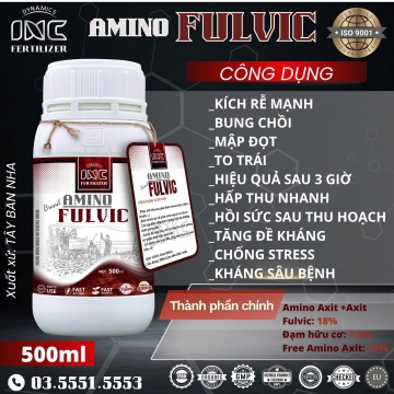 AMINO FULVIC Phân bón giúp Hiệu quả nhanh trong 3h. Ra rễ mạnh, bung chồi khoẻ, mập đọt, to trái 500ML